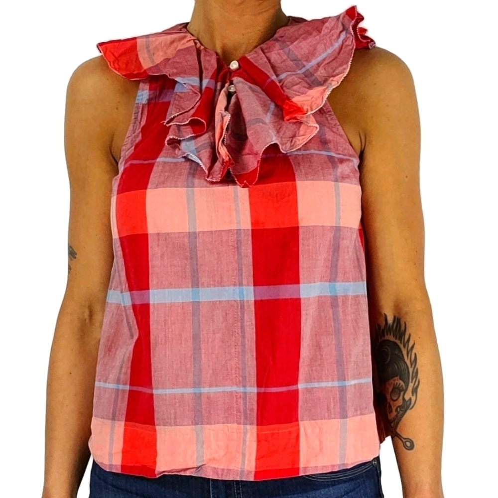 Isabella Sinclair Flannel Blouse Size Small Ruffle